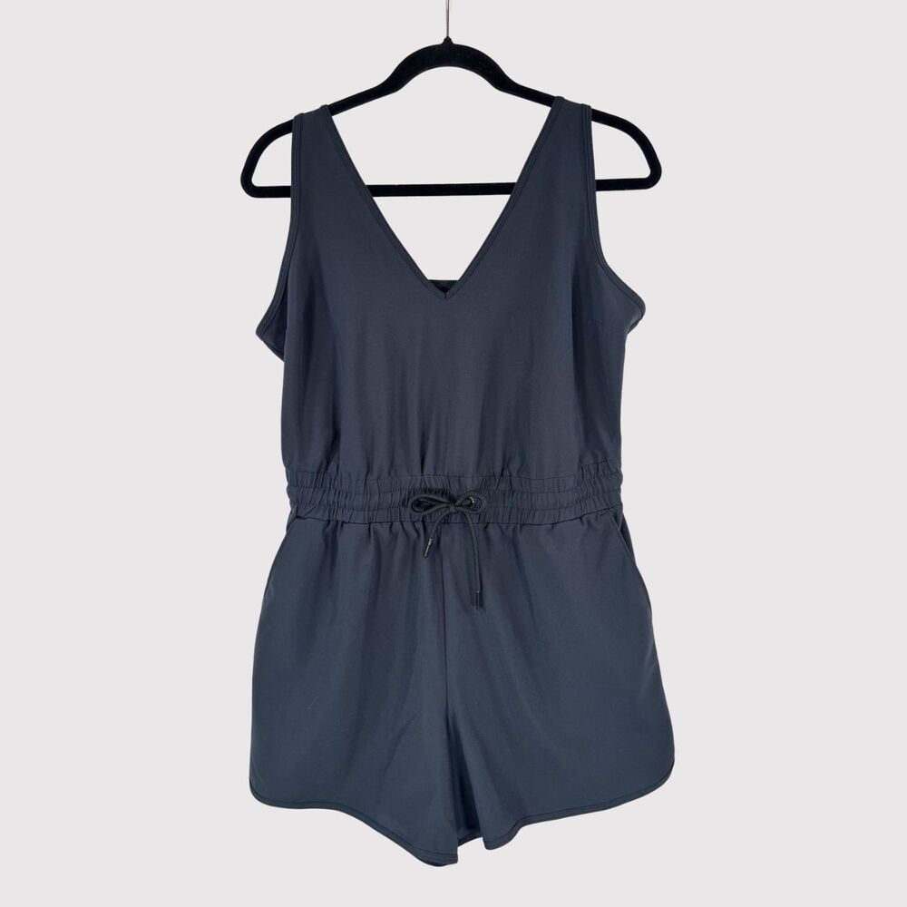 Abercrombie Fitch Womens Romper Black Traveler V Neck Playsuit Medium Petite